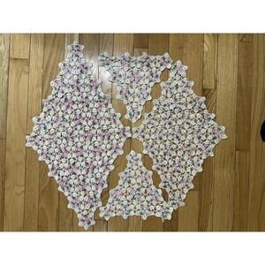 VTG Hand Crocheted Floral Doily Cottagecore Farmhouse Table Decor Shabby Chic